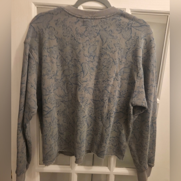 Sundry By "Anthropologie" Terrycloth Sweater with Blue Floral Pattern - Picture 7 of 9